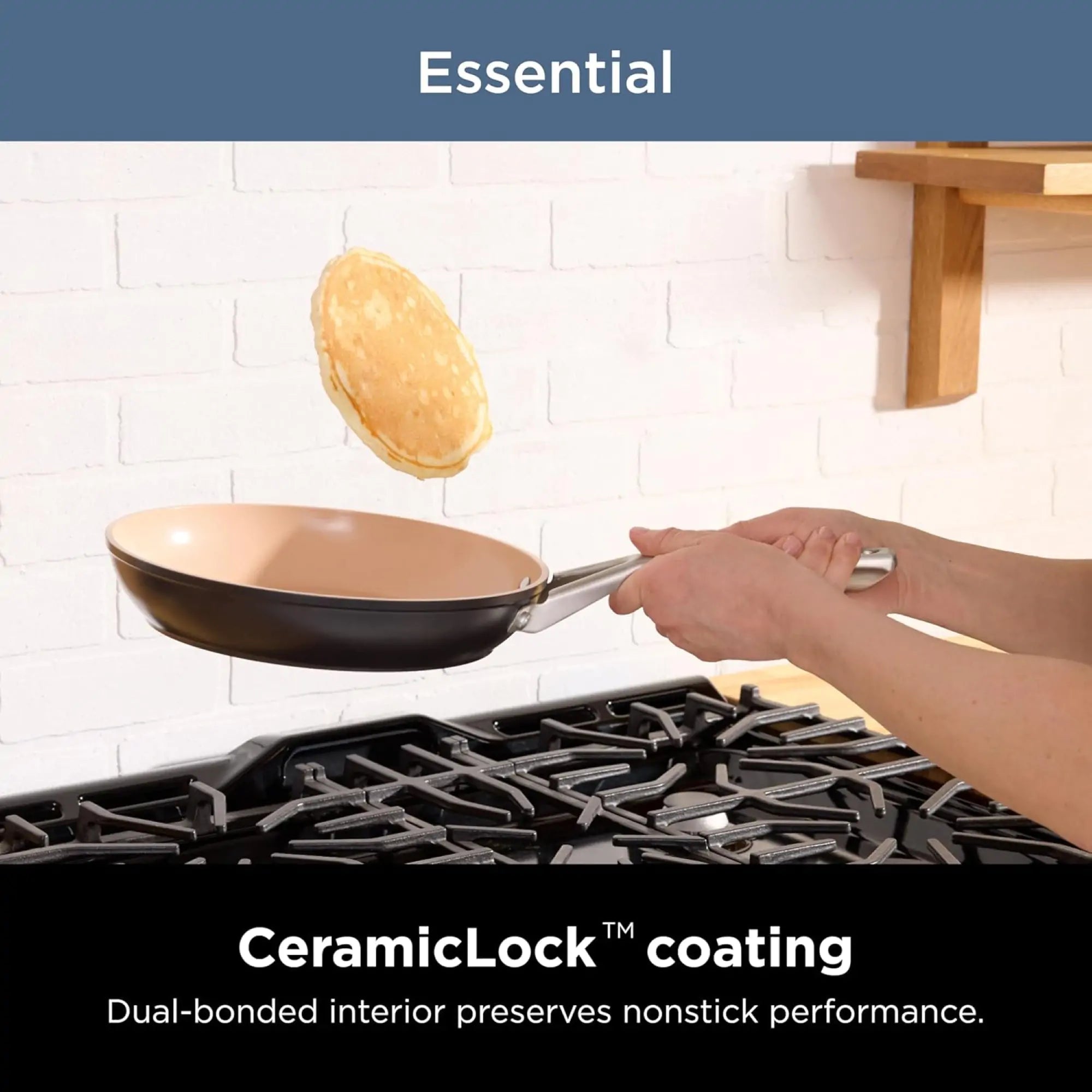 Sartén Extended Life Essential CeramicLock 8"/20cm con Tapa de Vidrio Ninja CW80020
