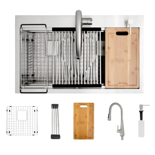 Kit Grifo + Fregador de Acero Inoxidable 2 Tinas Pescara Gasco GASCO