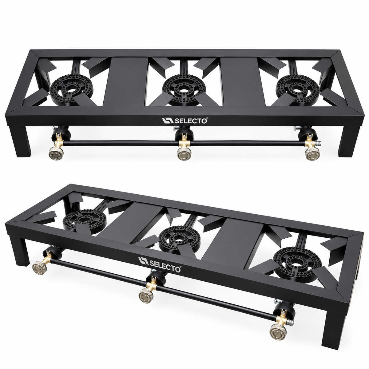 Estufa Reverbero de Hierro de 3 Quemadores a Gas LPG 90 cm Selecto SGB03-SPACE