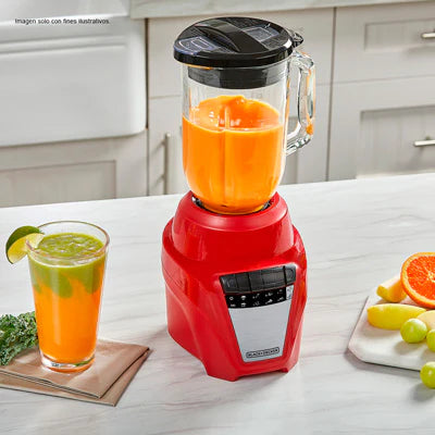 Licuadora Jarra Vidrio 1.25L Ice Crush 8 Velocidades Rojo 700W Black and Decker BL0876-1RDLA BLACK + DECKER
