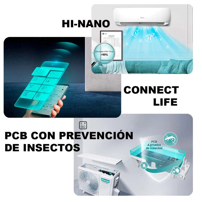 Aire Acondicionado Split 36,000 BTU Inverter SEER 20 con Wi-Fi Hisense ATR362GU HISENSE
