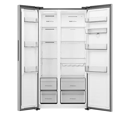 Refrigeradora Side by Side 19.1p3 con Dispensador de Agua Inverter Hisense RS3P558NMCB Nevera.
