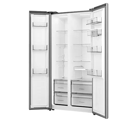 Refrigeradora Side by Side 19.1p3 con Dispensador de Agua Inverter Hisense RS3P558NMCB Nevera.