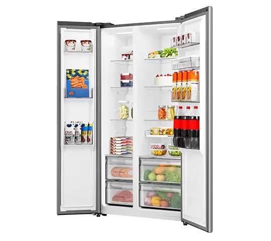 Refrigeradora Side by Side 19.1p3 con Dispensador de Agua Inverter Hisense RS3P558NMCB Nevera.