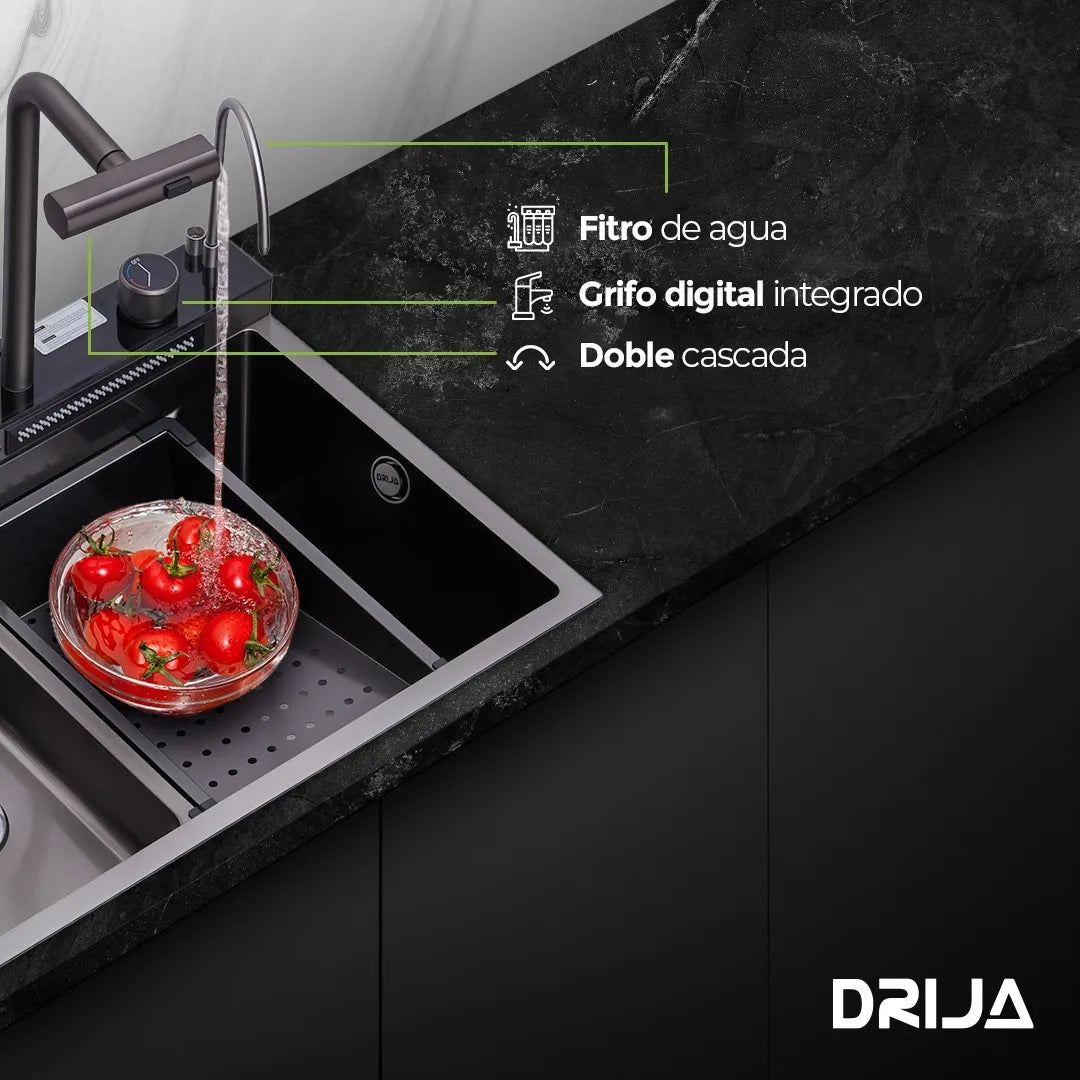 Fregador de Acero Inoxidable Satinado 304 CAPRI 84 Drija