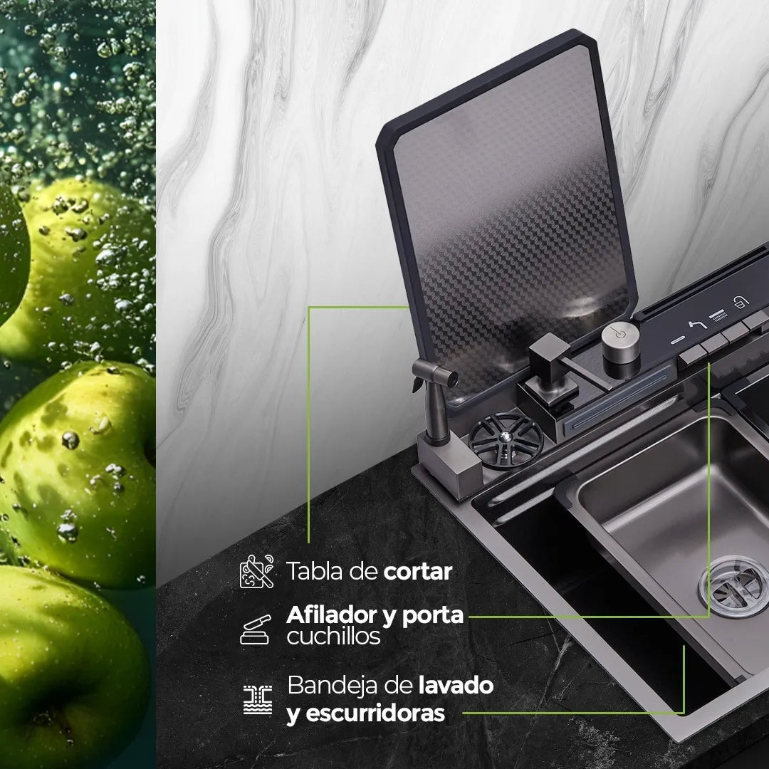 Fregador de Acero Inoxidable Satinado 304 CAPRI 84 Drija