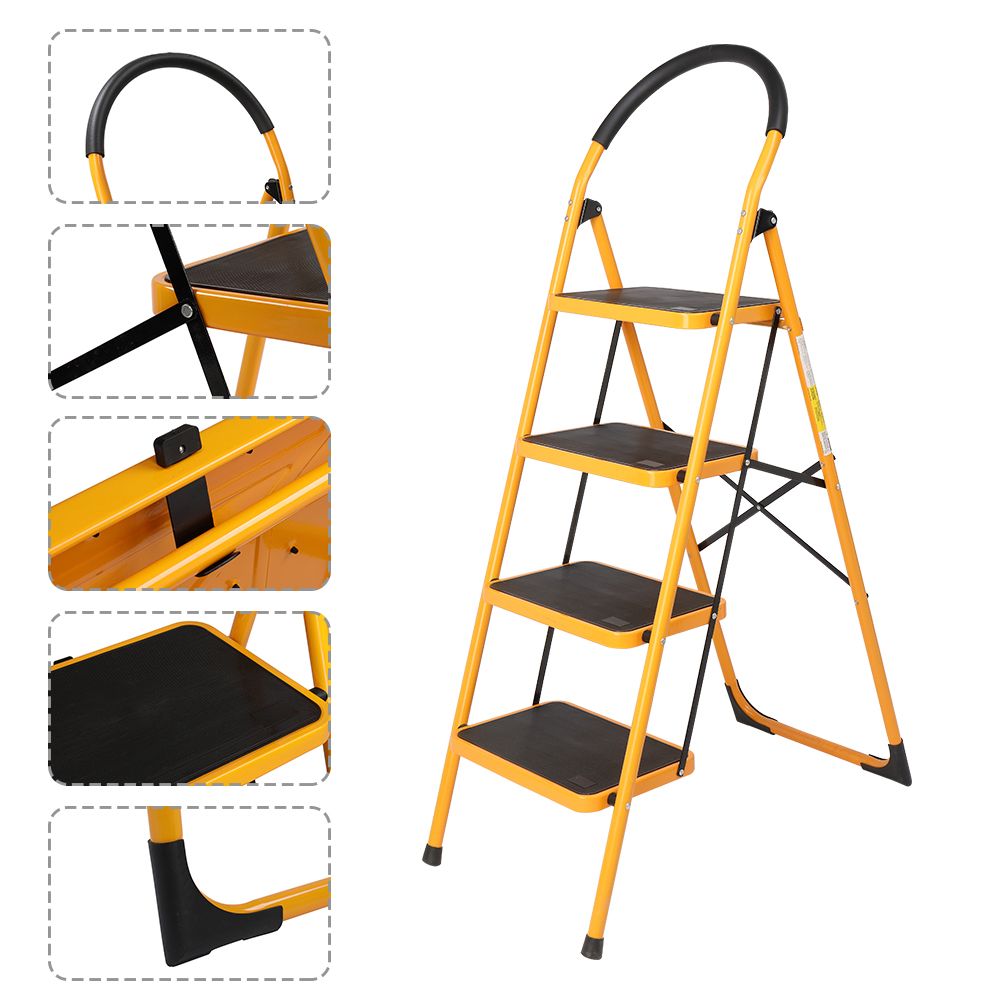 Escalera Plegable de Aluminio de 4 Peldaños | NVO-0370