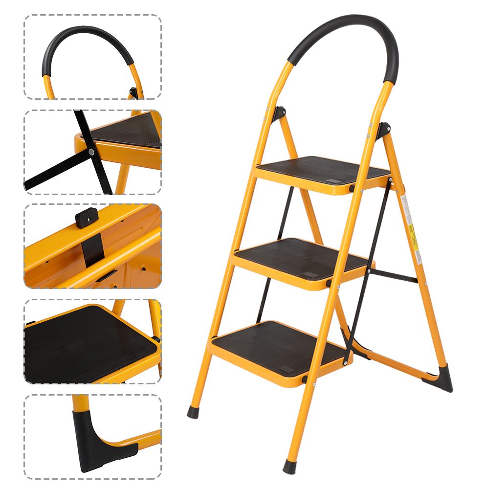 Escalera Plegable de Aluminio de 3 Peldaños | NVO-0369