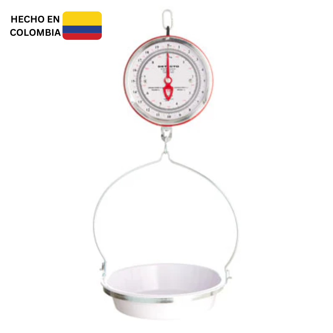 Balanza de Colgar Detecto 20kg/40lb con Platón de Aluminio Báscula. Pesa. Selecto