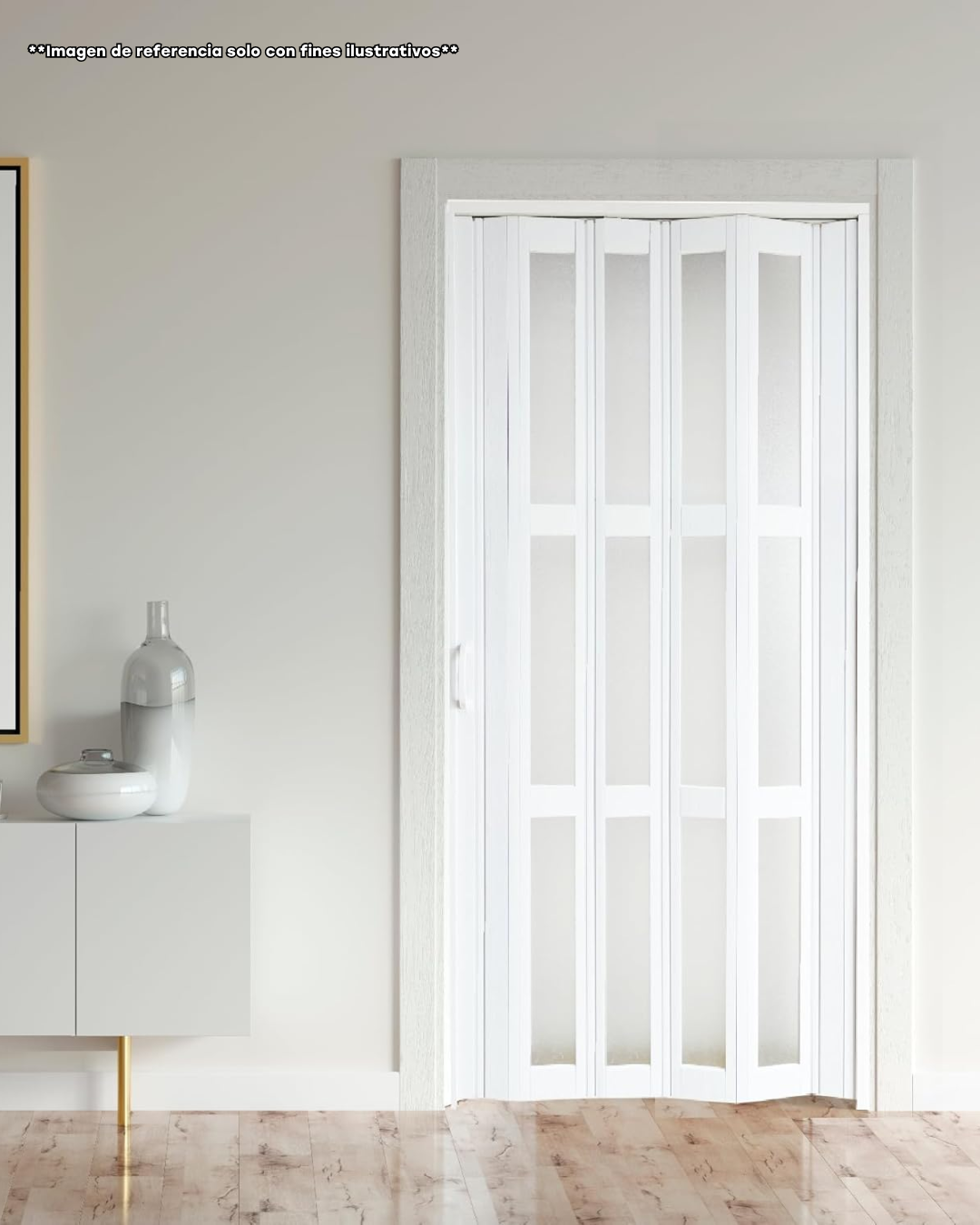 Puerta Plegable de PVC/Acrílico 1.06x2.03m 12mm Blanco 136-6001