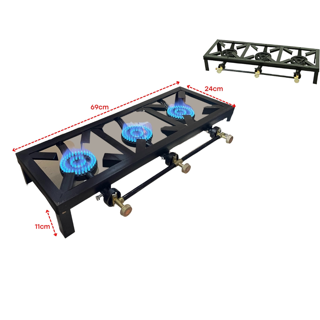 Reverbero de Hierro de 3 Quemadores a Gas Chico SGB03 Estufa.