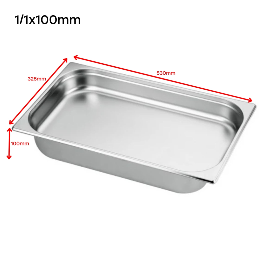 Bandeja GN Pan de Acero Inoxidable 1/1x100mm 530*325*100mm H5404 Selecto