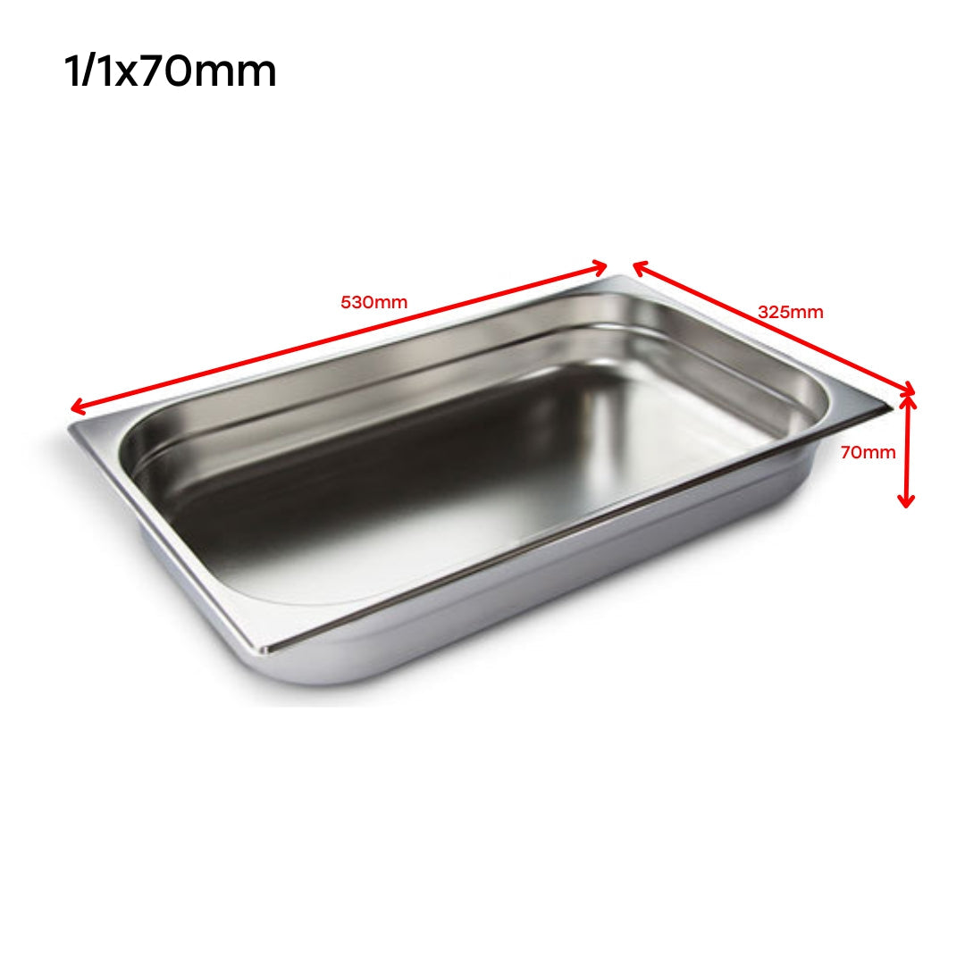 Bandeja GN Pan de Acero Inoxidable 1/1x70mm 530*325*70mm Selecto