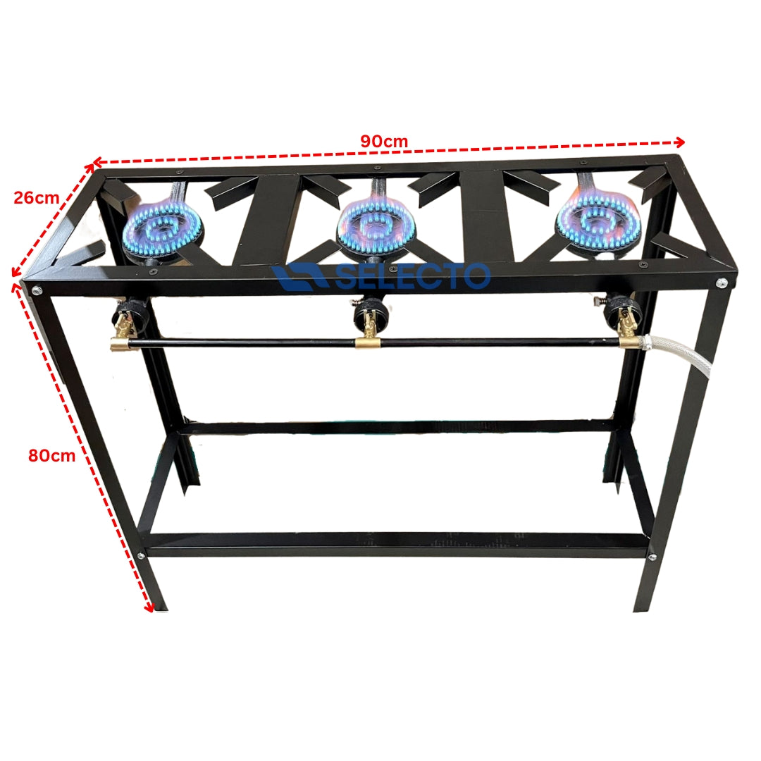 Estufa de 3 Quemadores de Hierro Chico con Patas SGB-03L Estufa.