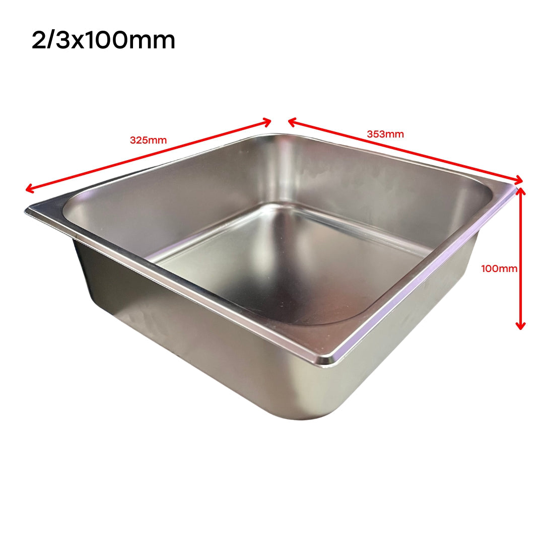 Bandeja GN Pan de Acero Inoxidable 2/3x100mm 325*353*100mm H5433 Selecto