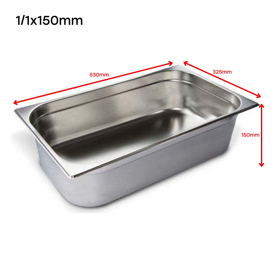 Bandeja GN Pan de Acero Inoxidable 1/1x150mm 530*325*150mm H5405 Selecto