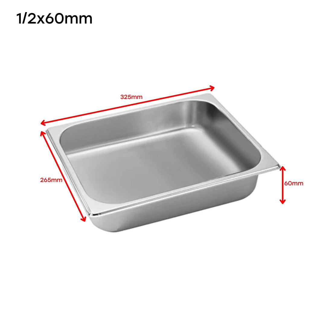 Bandeja GN Pan de Acero Inoxidable 1/2x60mm 325*265*60mm Selecto