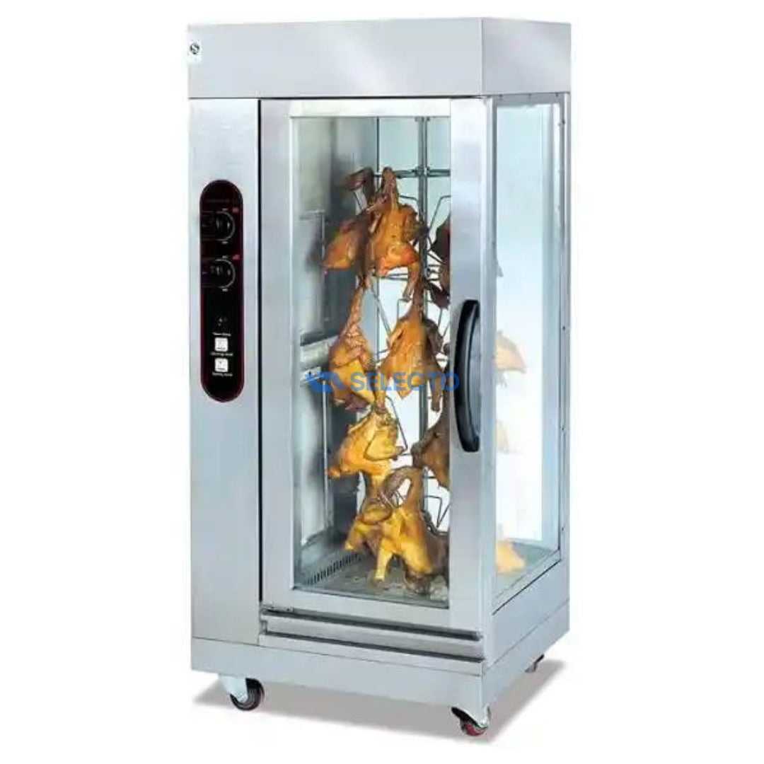Rostizador Vertical a Gas de 12 Canastas para 12-24 Pollos 220V/60Hz HGJ-306 Asador. Selecto