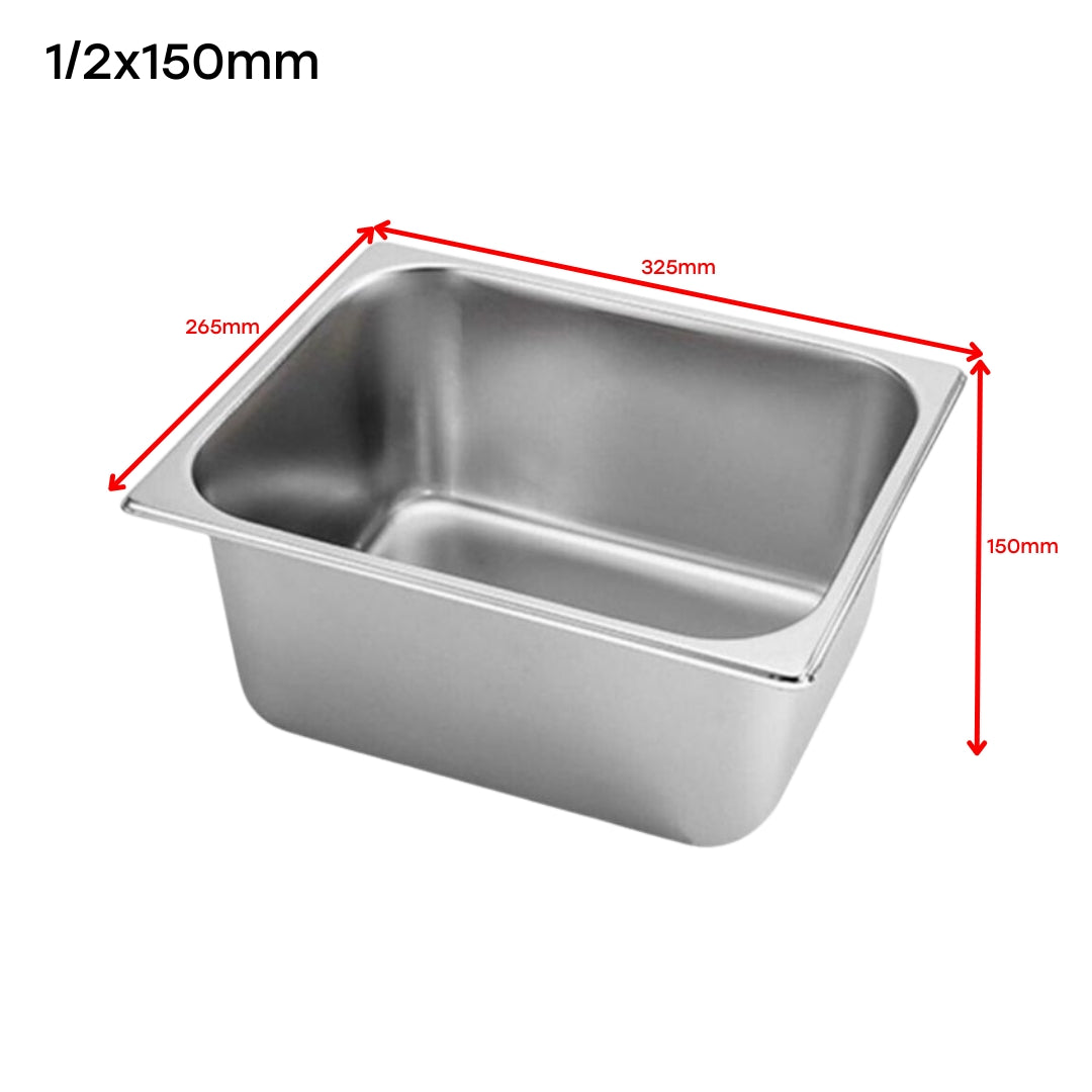 Bandeja GN Pan de Acero Inoxidable 1/2x150mm 325*265*150mm