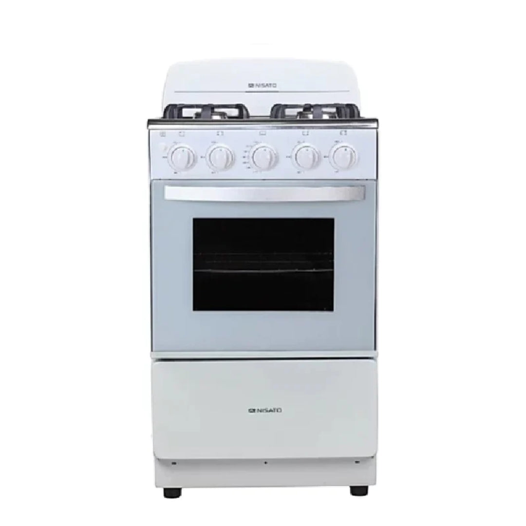 Estufa con Horno Blanco 20" 4 Quemadores Nisato NE-2021R