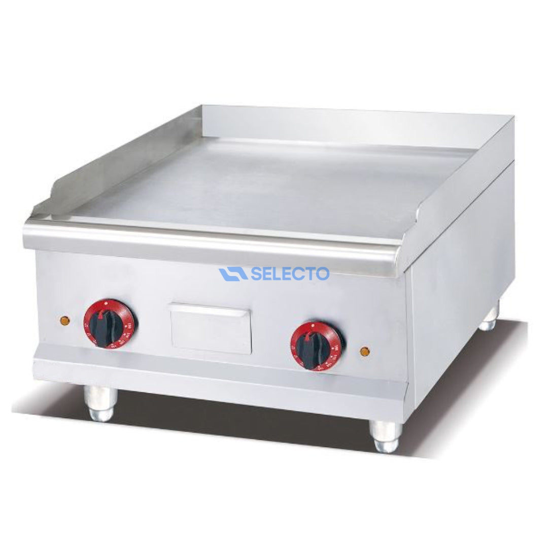 Plancha a Gas de 2 Quemadores de Acero Inoxidable Alta Calidad 24" 595*469*16mm TGH-24 Selecto