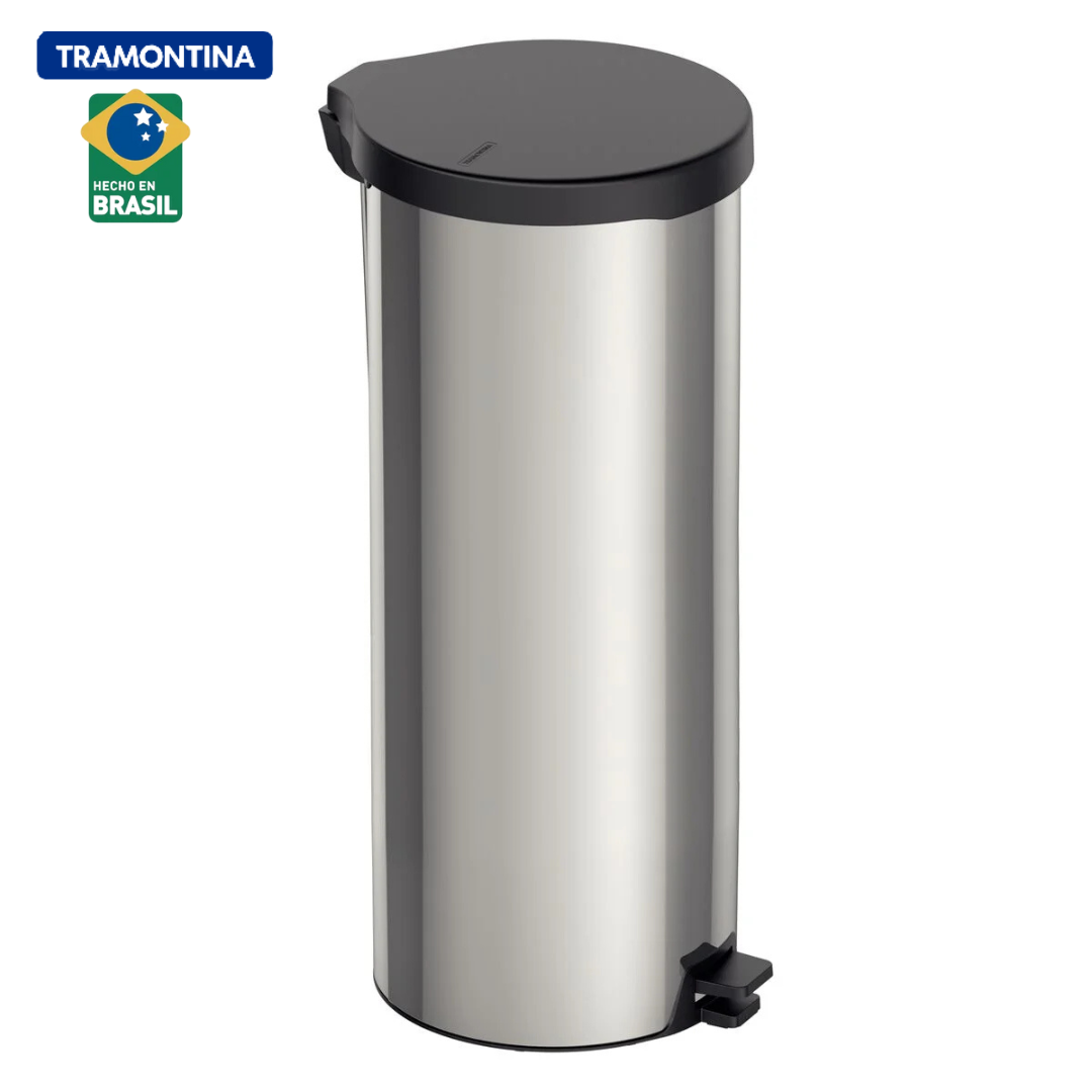 Basurero de Acero Inoxidable con Pedal 30 Litros Tramontina 94538730 TRAMONTINA