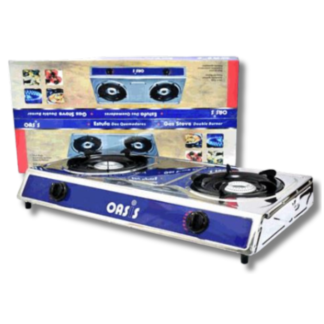 Estufa a Gas de Acero Inoxidable de 2 Quemadores Oasis OS-SS201 OASIS