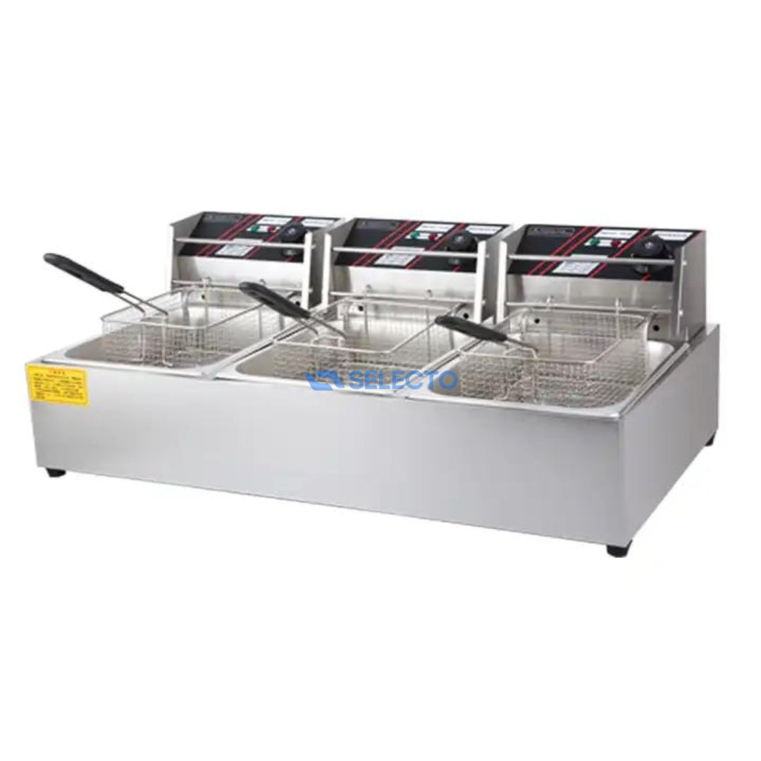 Freidora Eléctrica de 3 Canastas 6+6+6L 110V/60Hz HEF-81-3 Selecto