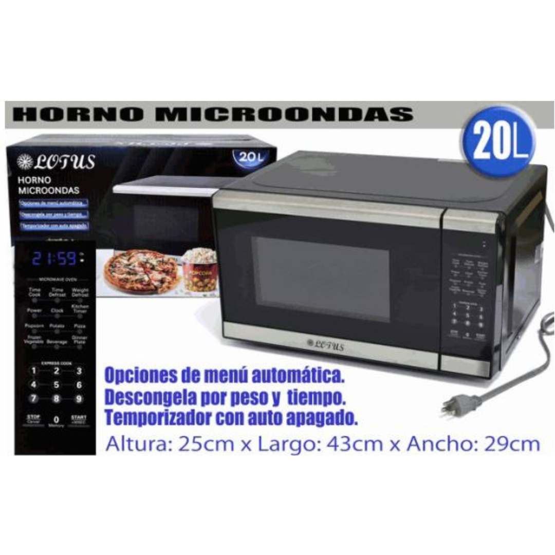Horno Mircroondas de 20 Litros Lotus LT-115-20L LOTUS