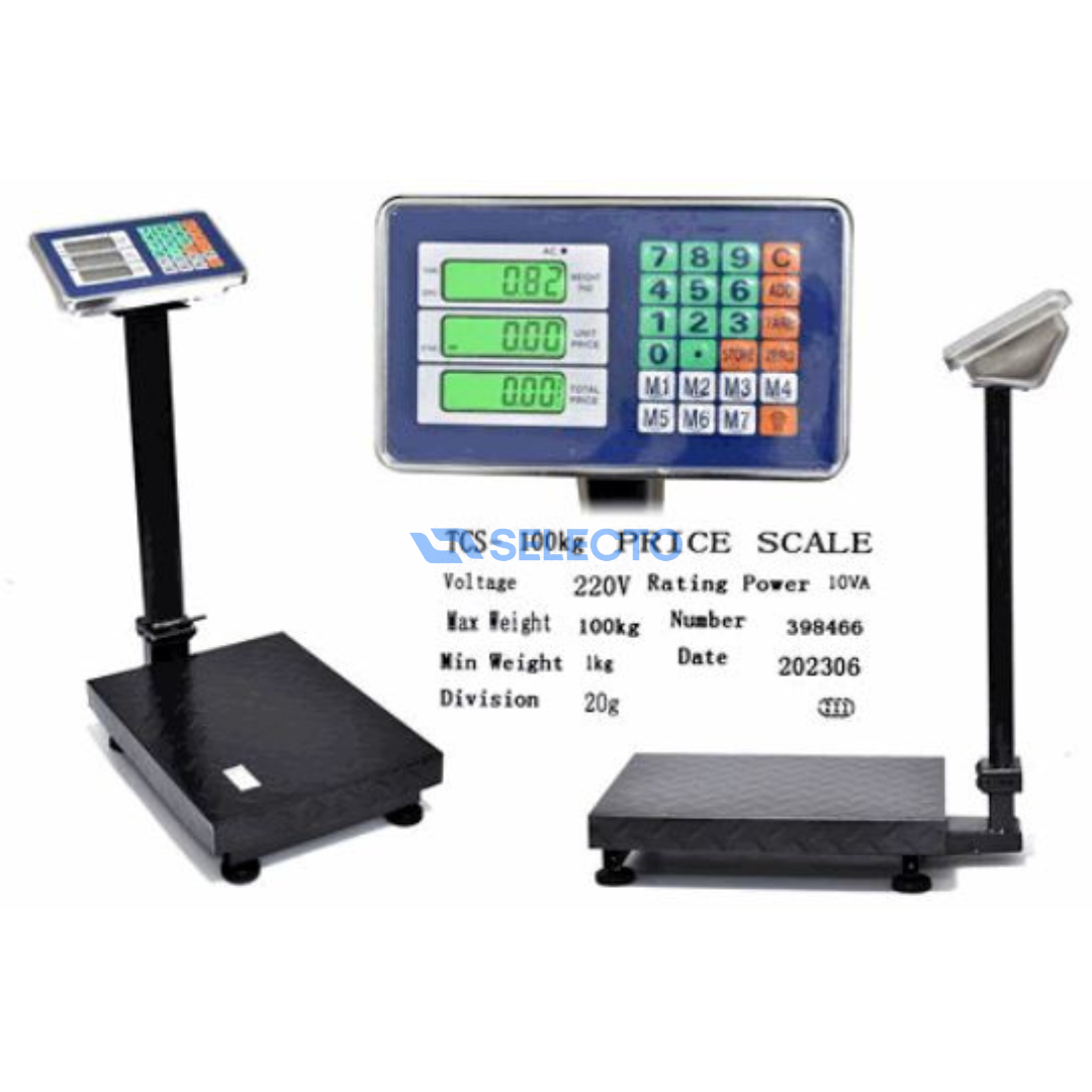 Balanza Comercial de Plataforma Recargable 100kg LT-256-100 Báscula. Pesa. LOTUS