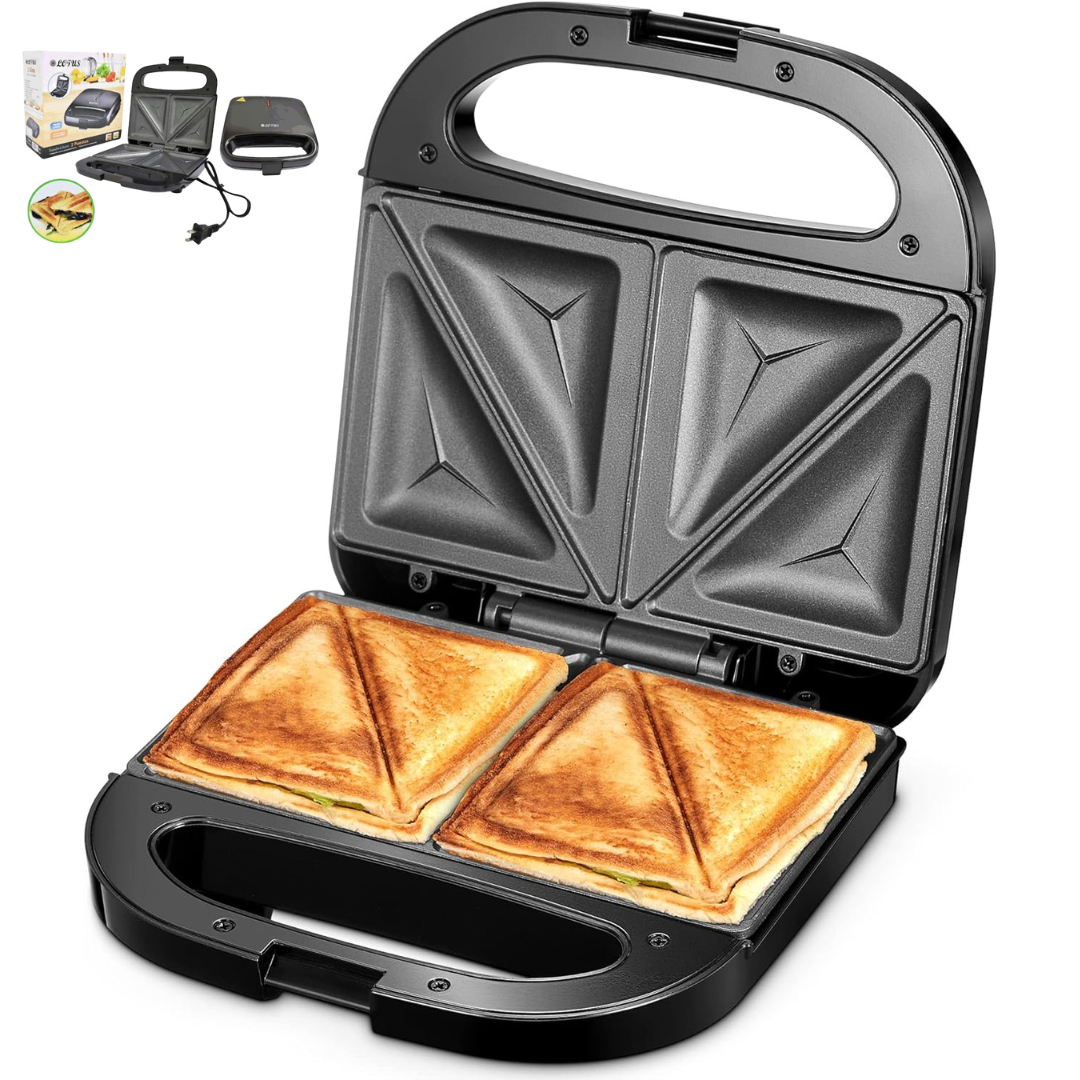 Sandwichera Eléctrica de 2 Puestos 750W Lotus LT-9822