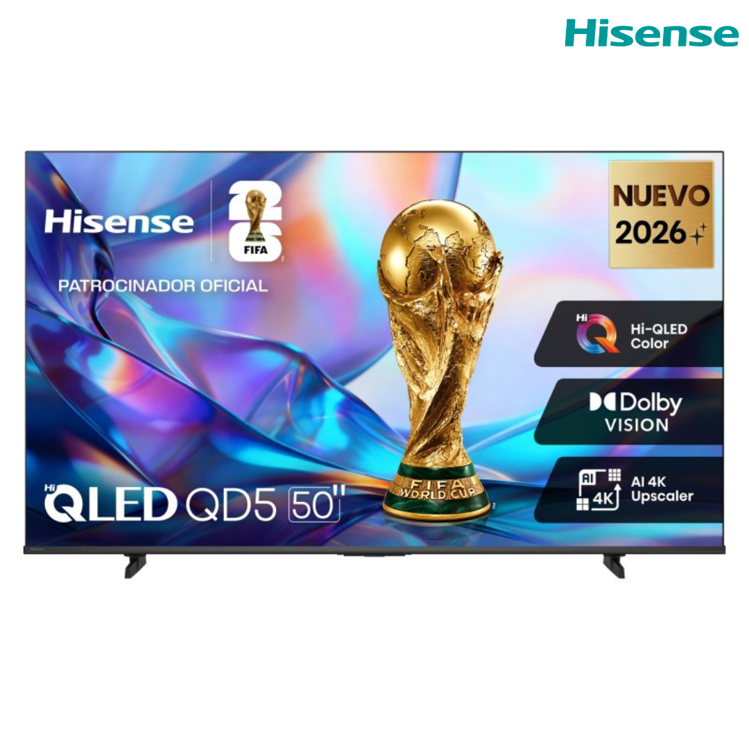 Televisor 50" LED Smart TV QLED 4K Ultra HD Hisense 50QD5SV Televisión.