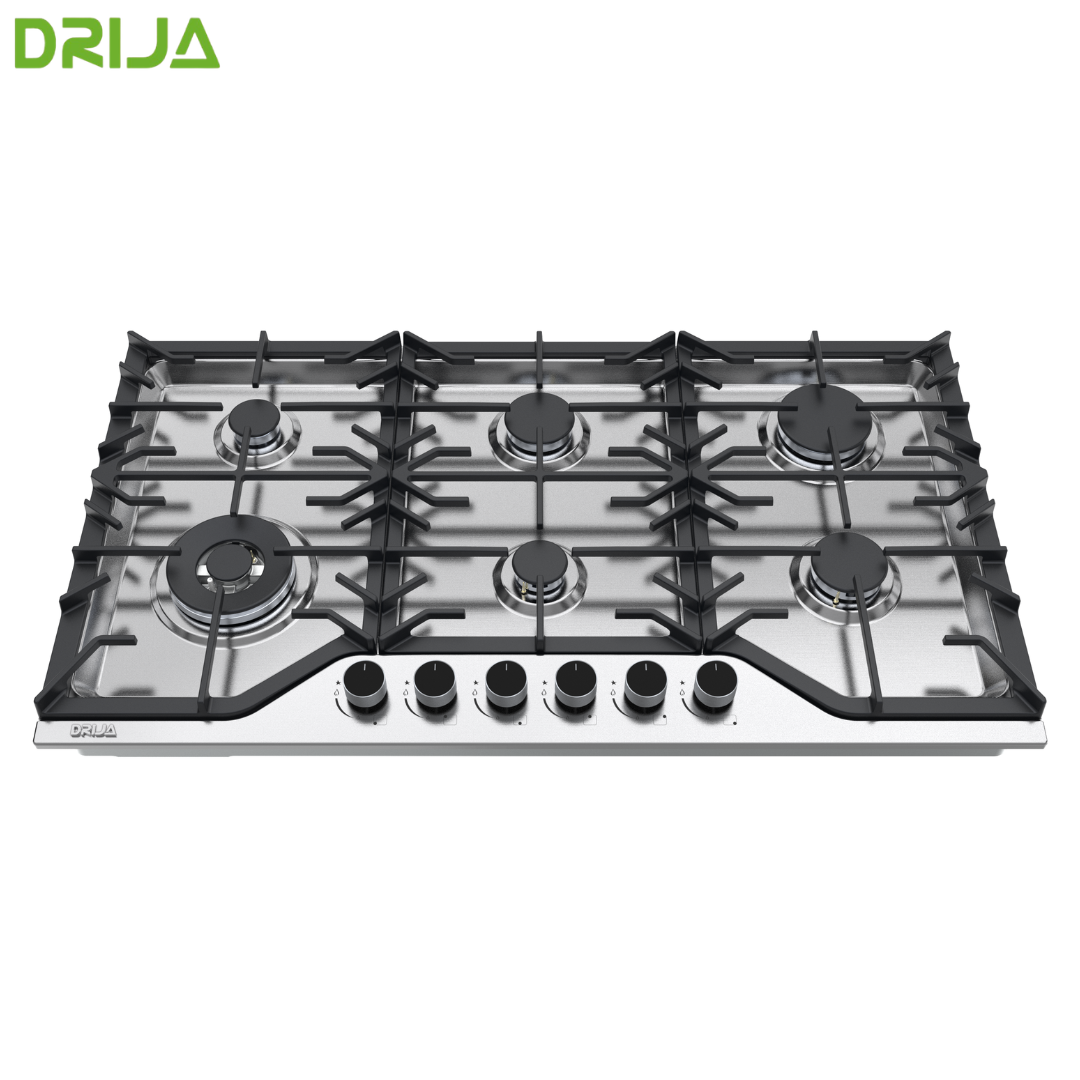 Estufa Empotrable 36" a Gas de Acero Inoxidable 304 6 Quemadores Drija MILAN 91 PRO-I