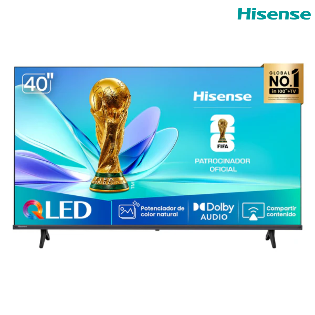 Televisor 40" QLED Smart TV FHD 1920x1080 VIDAA Hisense 40Q4SV Televisión.