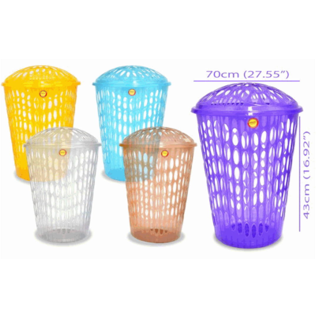 Canasta de Ropa Plástico Transparente 43x70cm UNIVERSAL-TRANS Cesta.