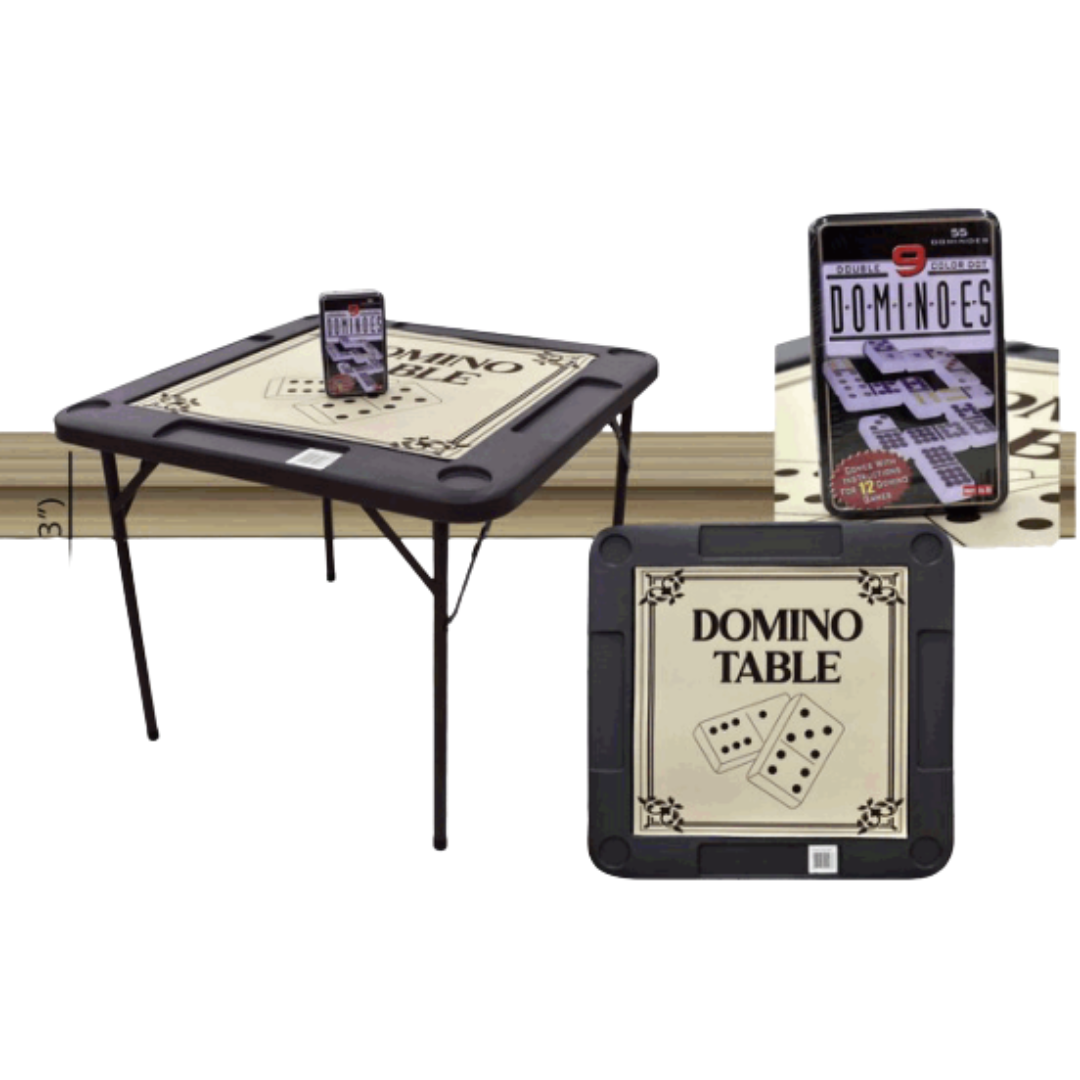 Mesa de Domino Plegable 74x90cm Incluye Juego de Domino BSL-9092 Selecto