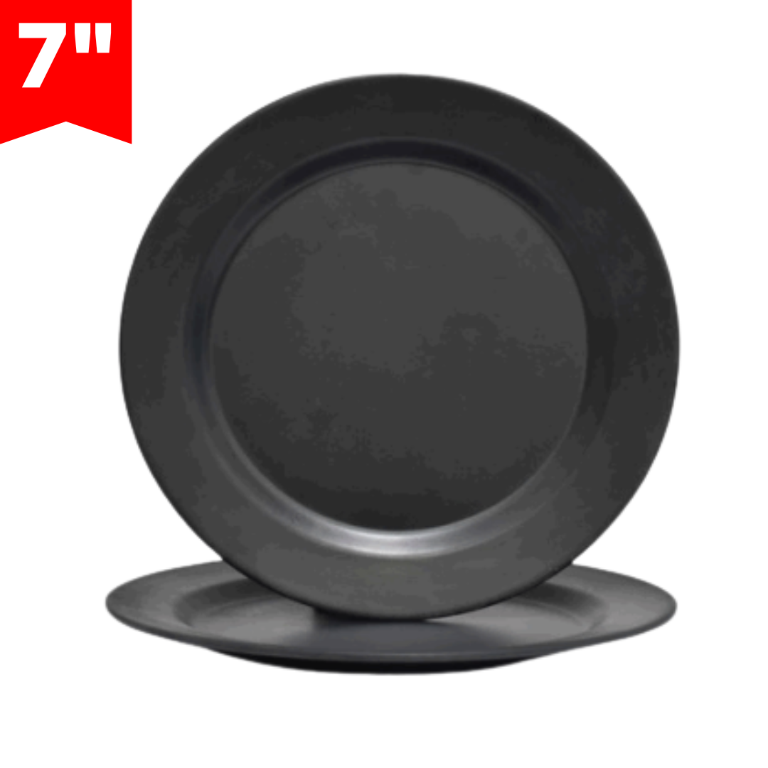Plato de Melamina Negro Redondo 7" BG-33003-7BLK Selecto