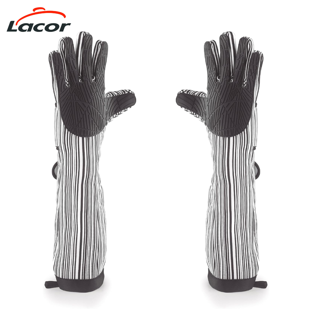 Par de Guantes para Horno Universal XL 48 cm Algodón y Silicona Lacor ES-60068