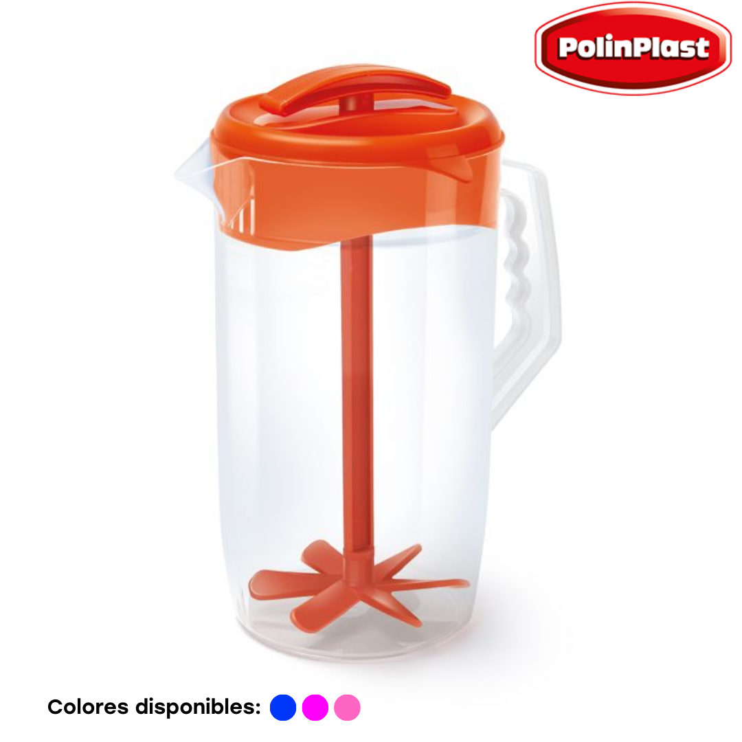 (LLEGANDO 27 DE MARZO) Jarra Plástica de 2.5L Traslucida 3 Colores Disponibles Polinplast 175-038
