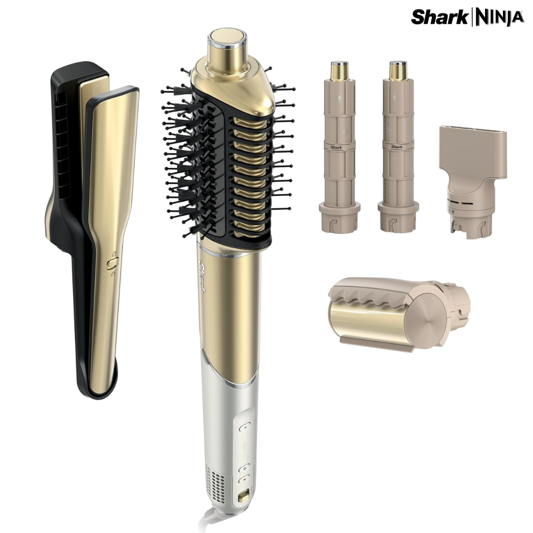 (LLEGANDO 10 DE AGOSTO) Multiestilizador de Aire Shark Glam™ HD6051S con Secado, Alisado, Ondulado y Acabado Brillante | 5 Accesorios | 1500W