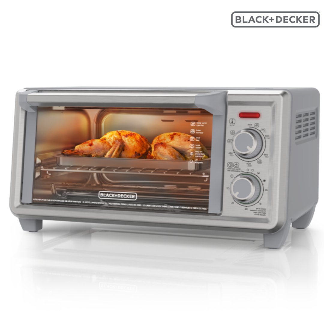 Horno Tostador Freidora de Aiere 1150W Capacidad para 4 Rebanadas Black and Decker TO4120-1SDLA Tostahorno. BLACK + DECKER