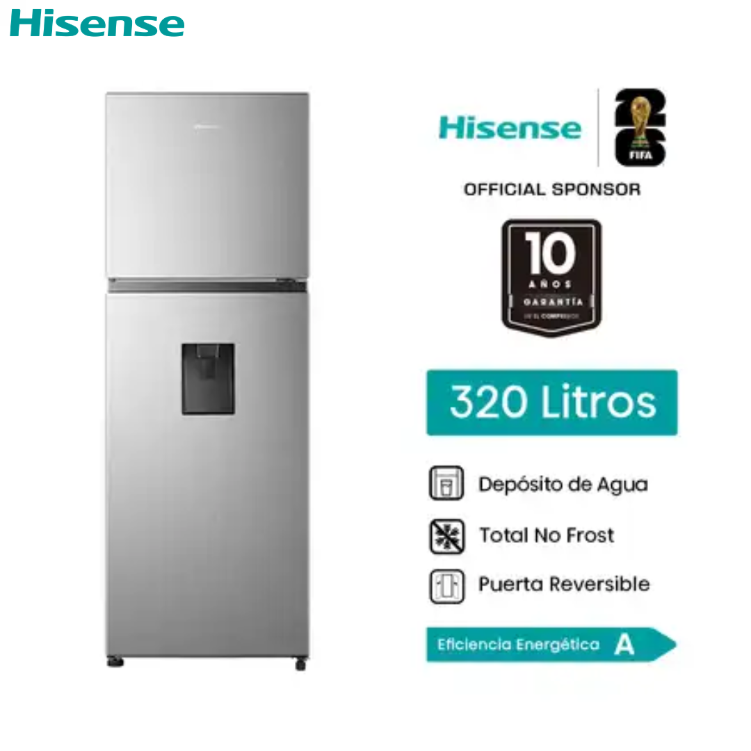 Refrigeradora Top Mount Hisense RT3N320NACA 11.5 Pies³ No Frost con Compresor Inverter y Multi Air Flow | Acero Inoxidable Nevera.