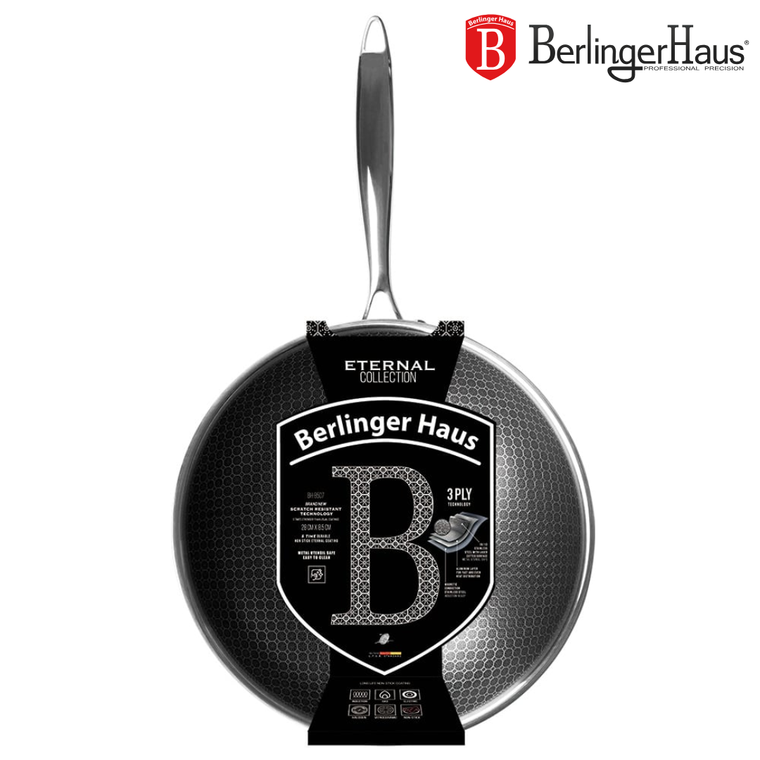 Wok de Acero Inoxidable 28cm Eternal Collection Berlinger Haus BH-8507N Sartén. BERLINGER HAUS