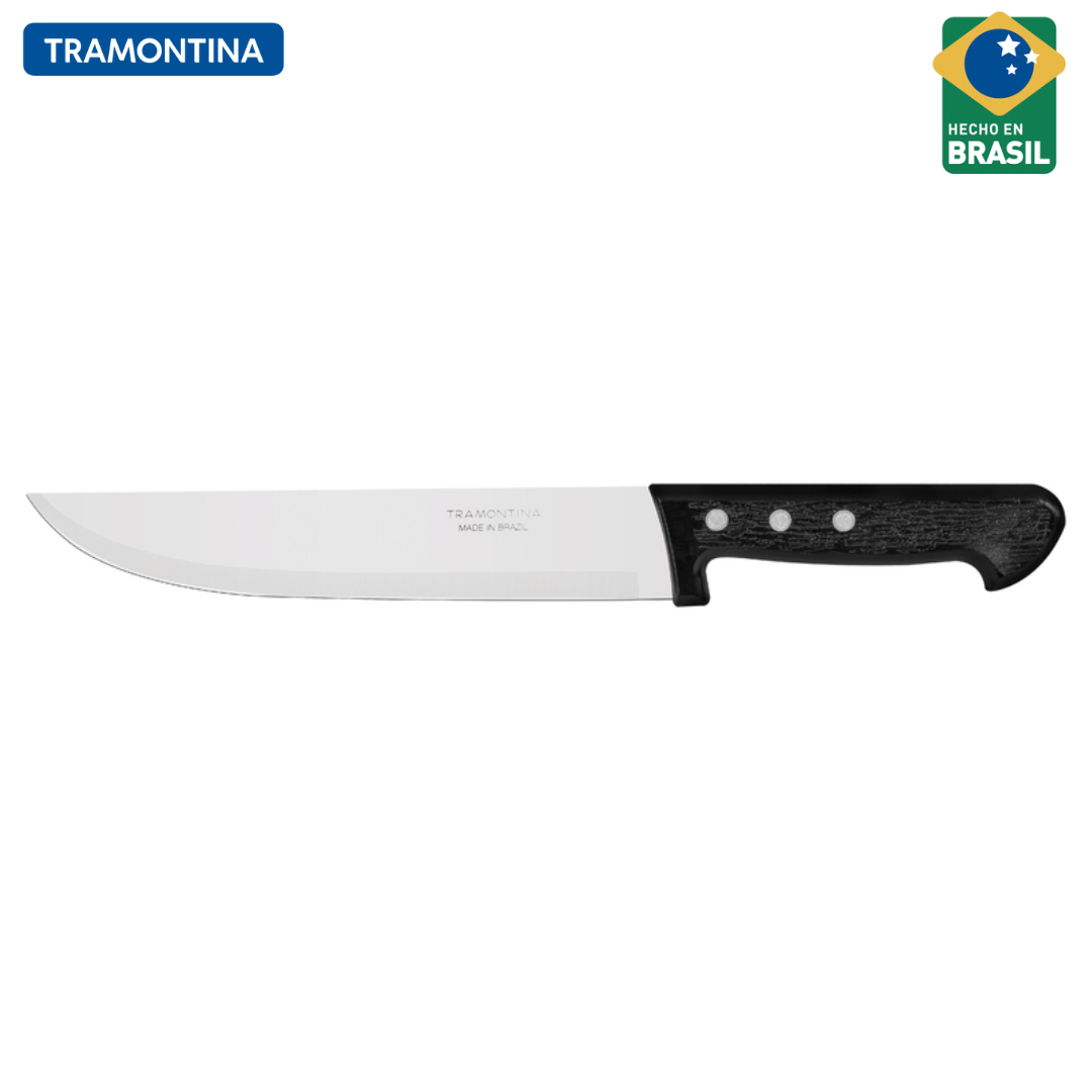 Cuchillo para Cocina Plenus con Lámina en Acero Inoxidable y Mango de Polipropileno Negro 8" Tramontina 22921/108 TRAMONTINA