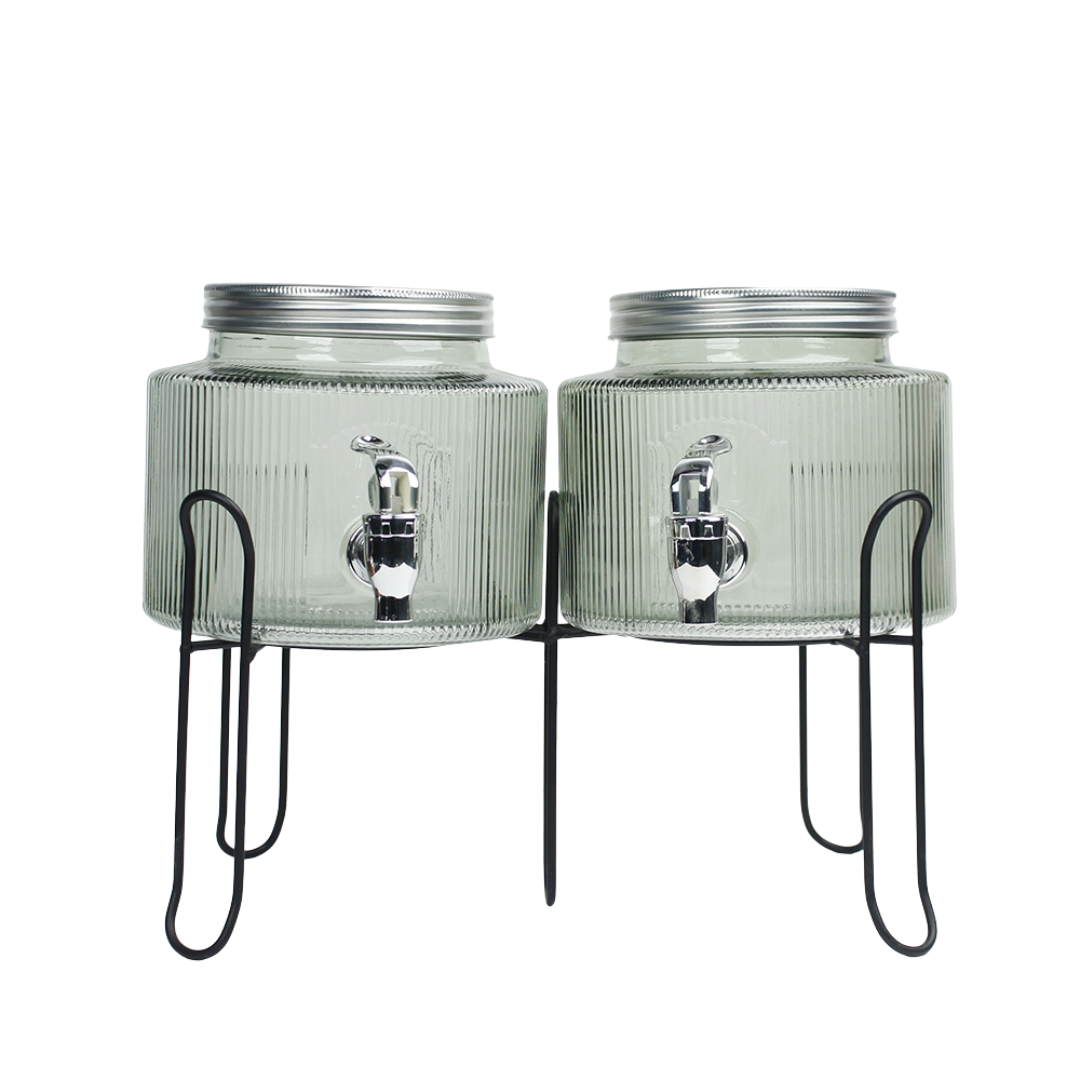 Set 2 Envases con Dispensador de Vidrio 2.5L PJ-49207 Selecto