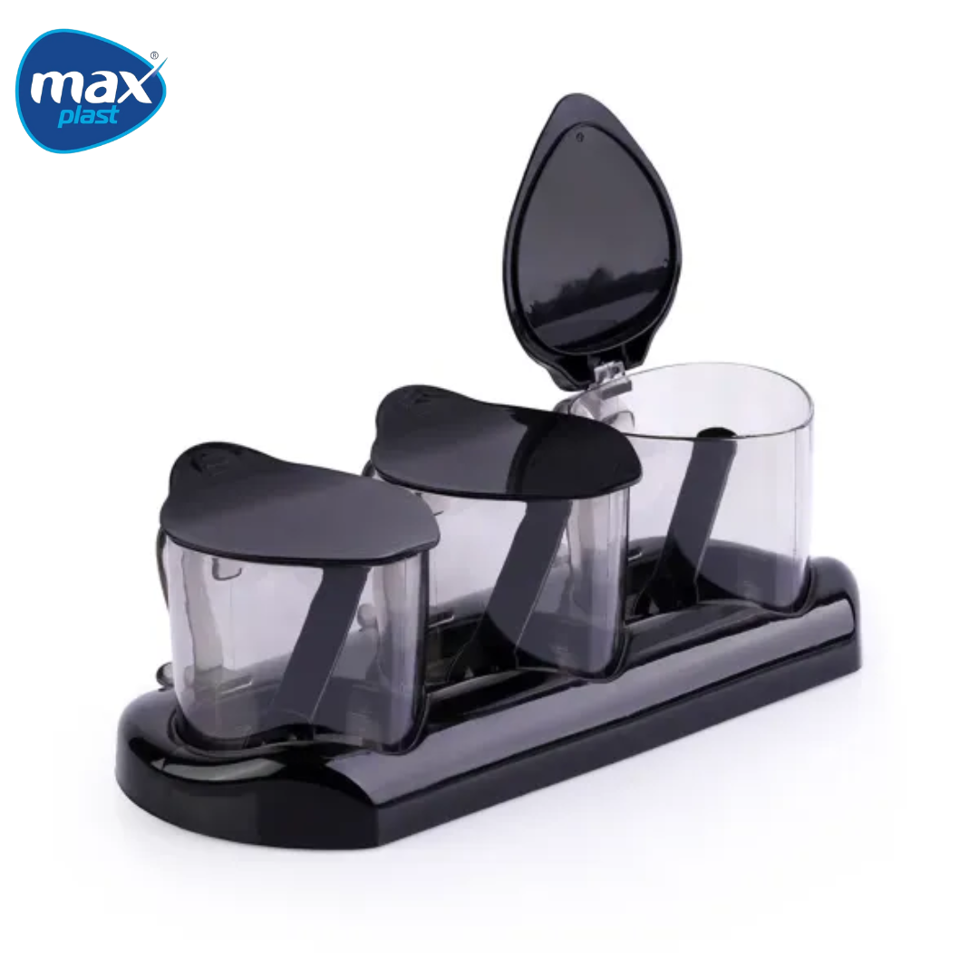 Set 3 Envases Plásticos para Especias Condimentos MAX-1689 Condimenteros. Max Plast