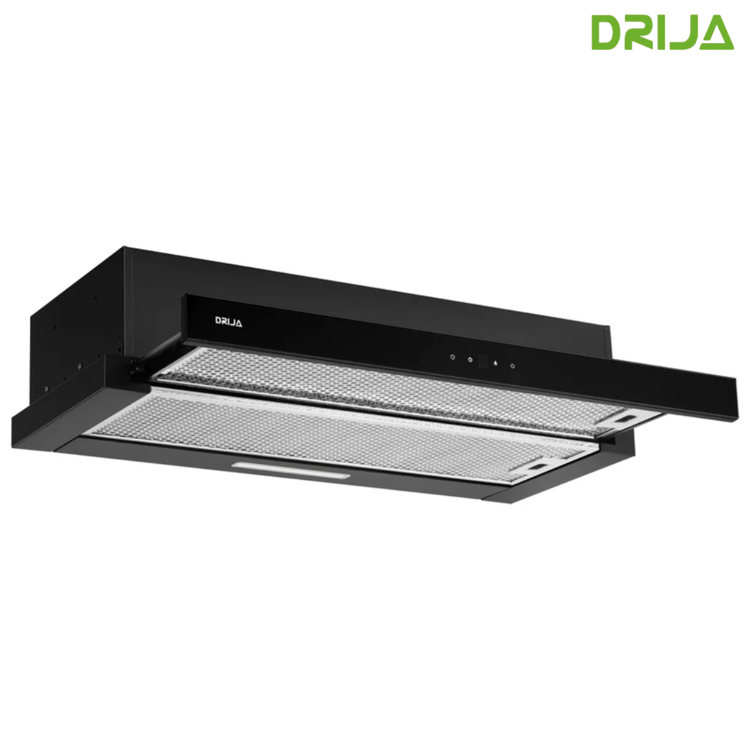 Extractor de Grasa Empotrable Negro Retractil Touch 90 Black Drija
