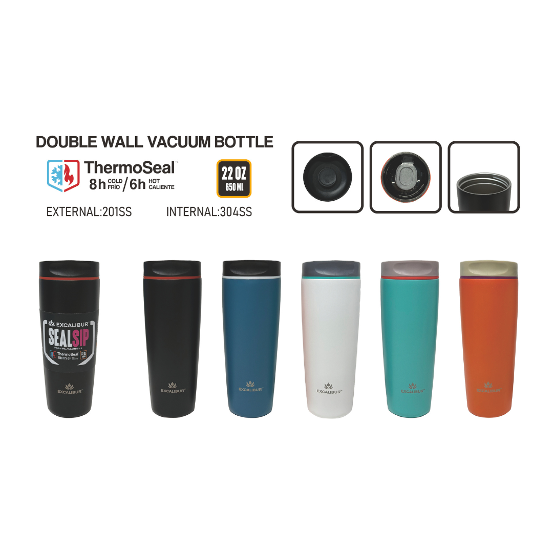 Botella Termo de Acero Inoxidable 650ml Excalibur A164-VB2504 EXCALIBUR