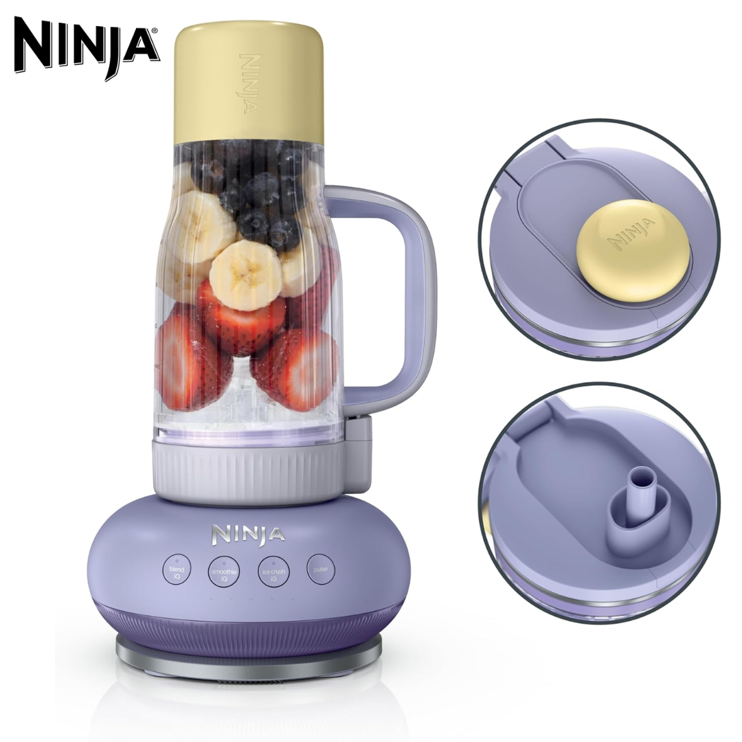 (LLEGANDO 10 DE AGOSTO) Licuadora Personal Ninja BlendBOSS DB351PR 1100W con Vaso Portátil de 710 ml, Auto-iQ® y Trituradora de Hielo | Color Lavender Lemonade