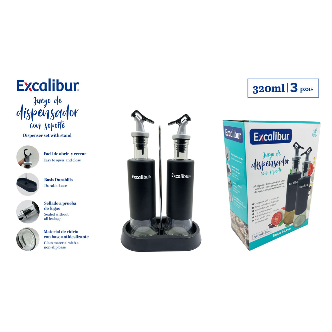 Set 2 Dispensador de Aceite 320ml Excalibur A164-OB320-3